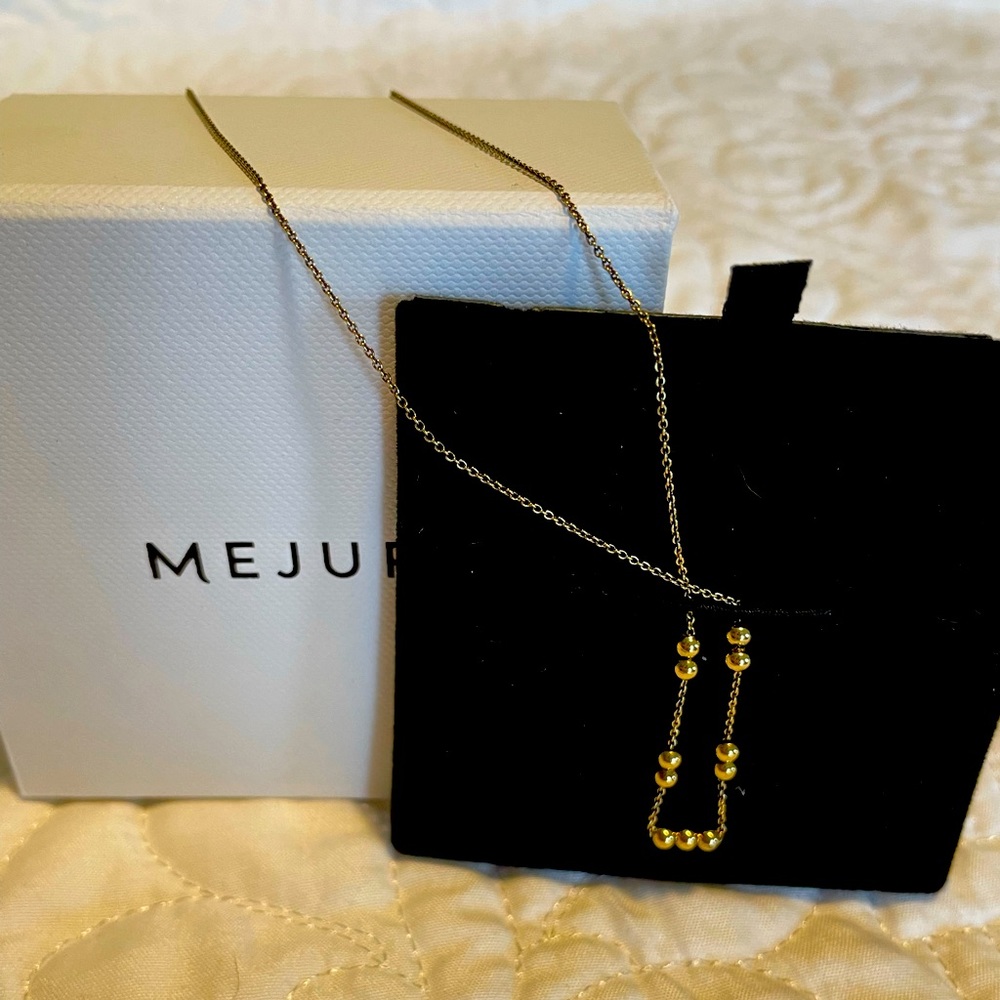 Mejuri Gold Necklace with 11 moveable Beads